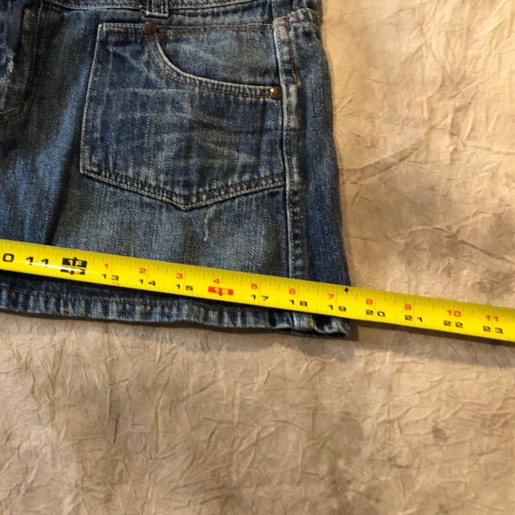 Paris Blues Jean Micro Mini Skirt size 9 Y2K Distressed Vintage micro mini skirt - Picture 9 of 11